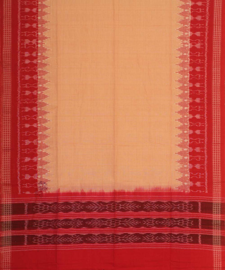 cream red handloom cotton sambalpuri dupatta