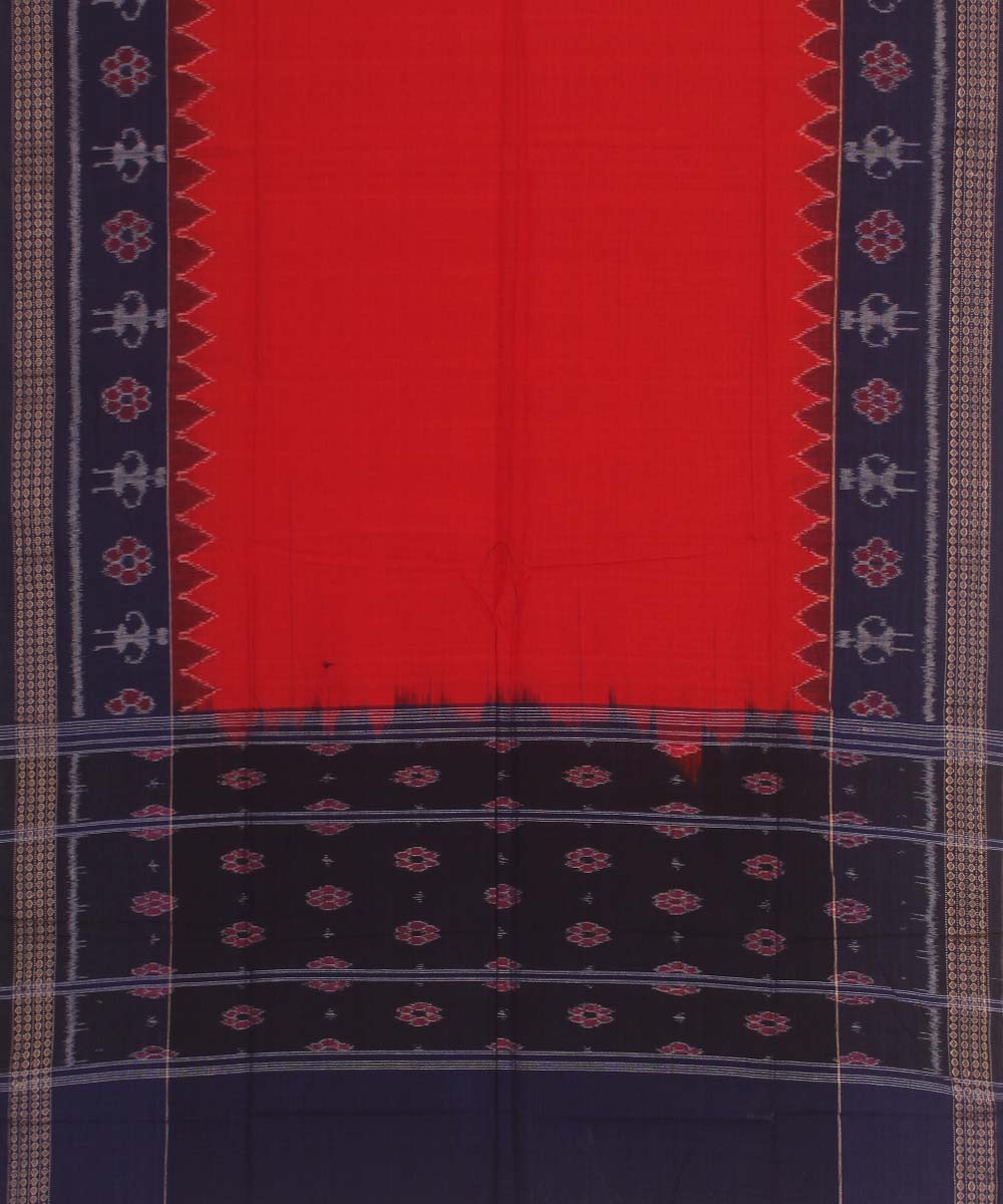 red navy blue handloom cotton sambalpuri dupatta