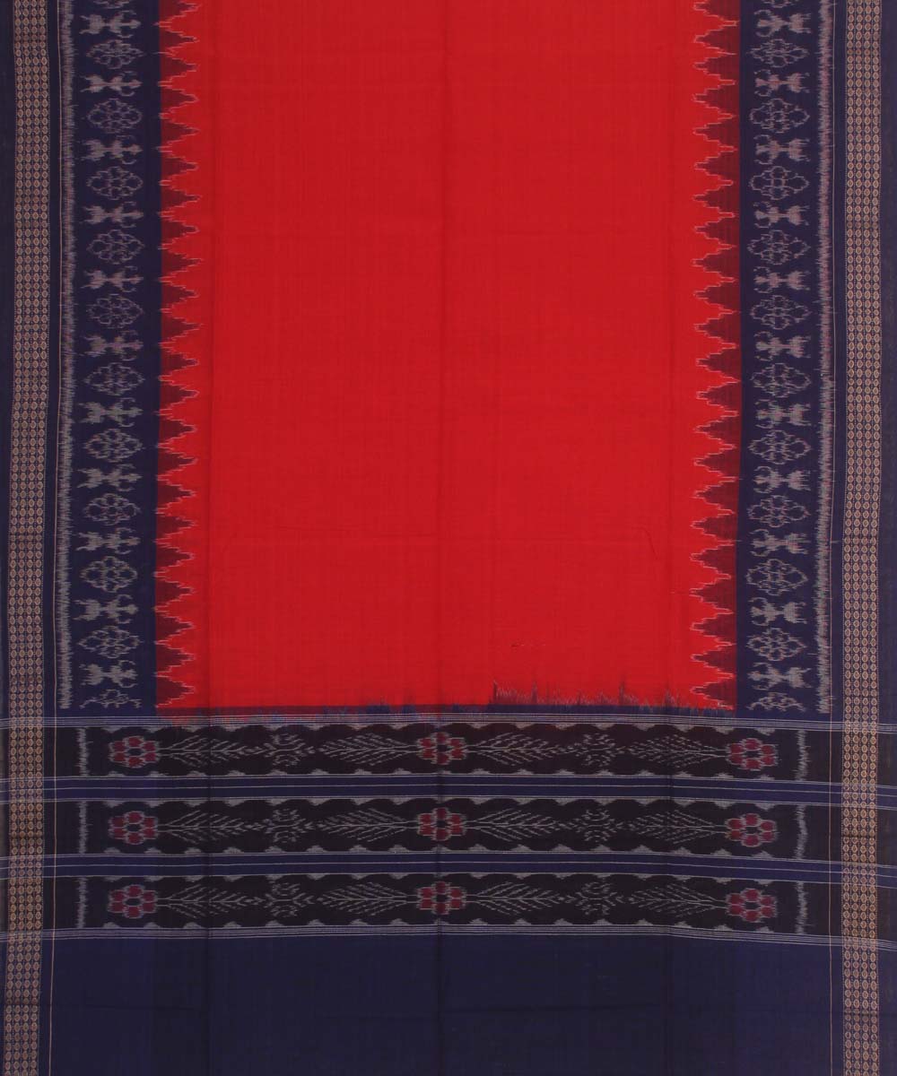 red navy blue handloom cotton sambalpuri dupatta