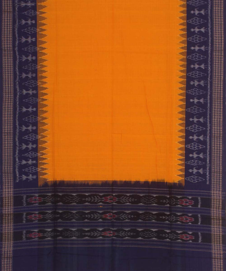 yellow navy blue handloom cotton sambalpuri dupatta