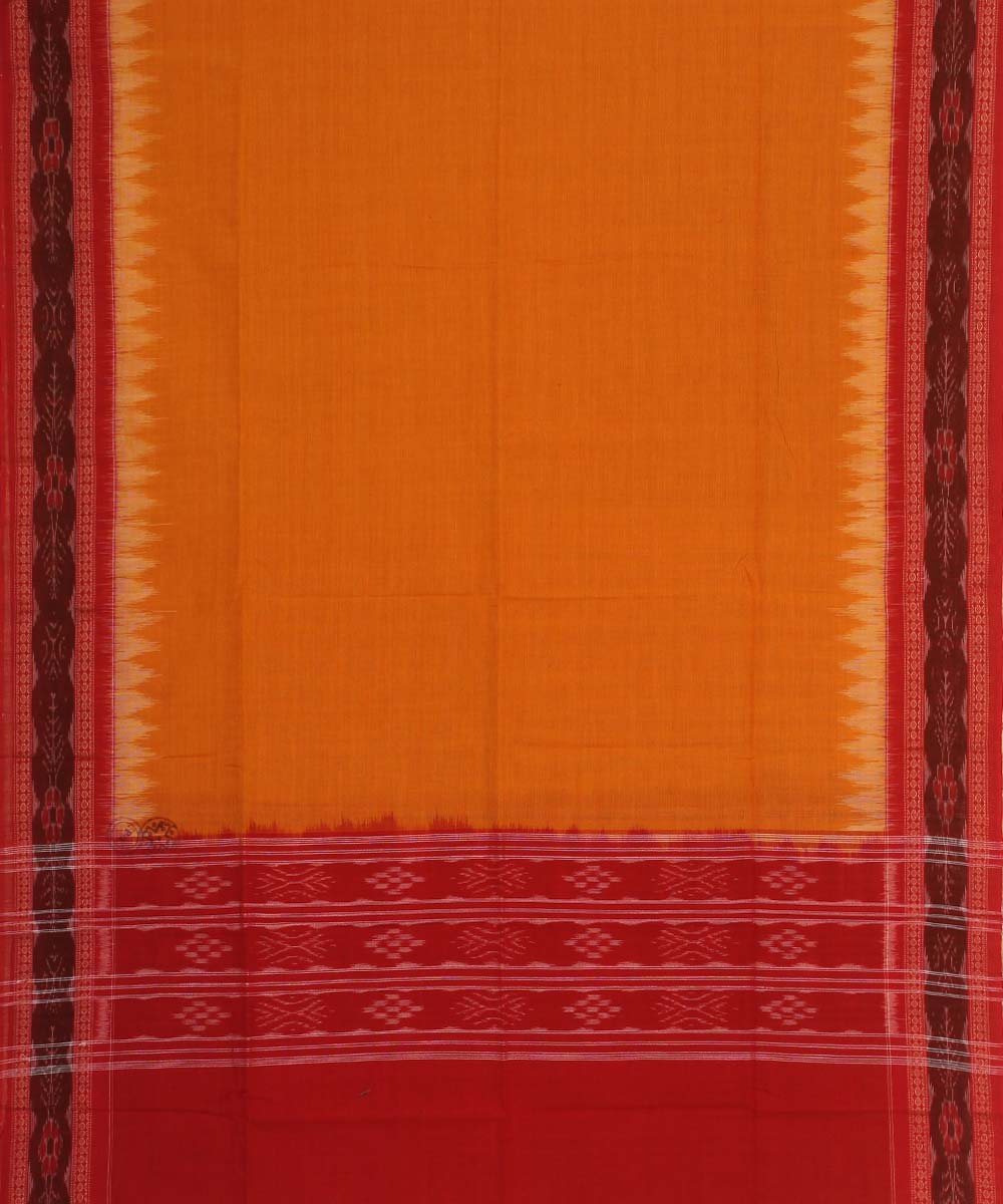yellow red handloom cotton sambalpuri dupatta
