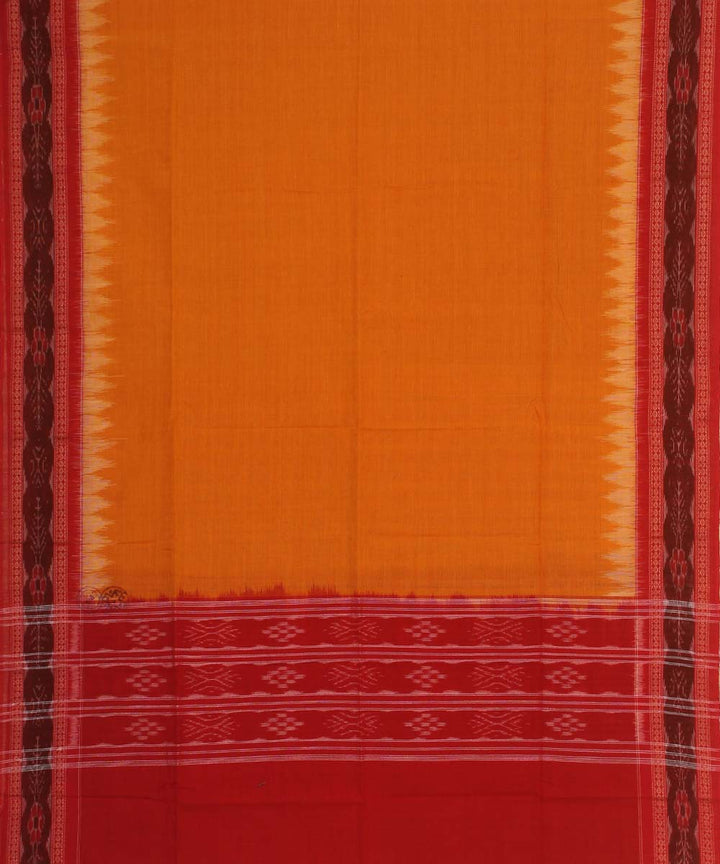 yellow red handloom cotton sambalpuri dupatta