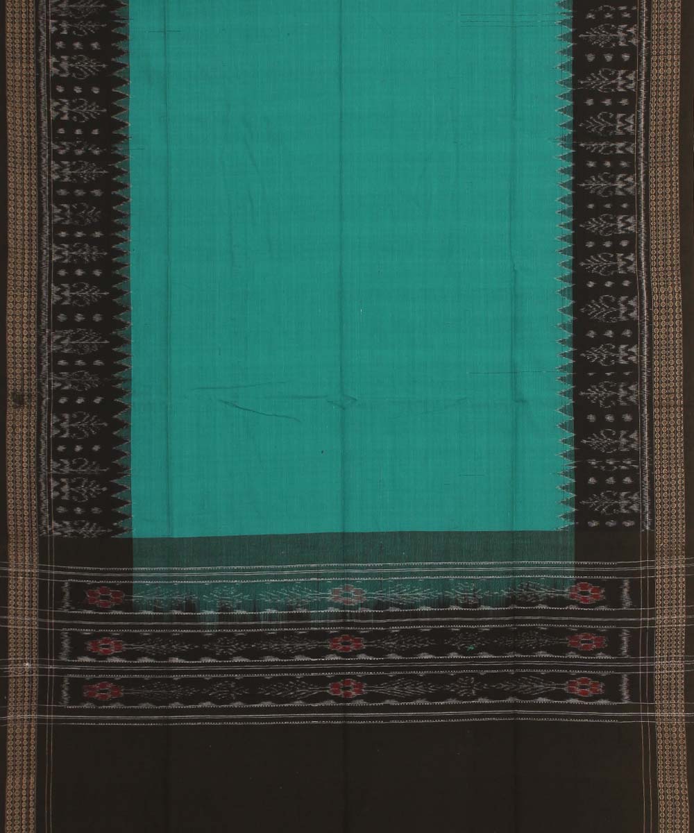 cyan green black handloom cotton sambalpuri dupatta
