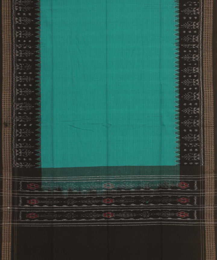 cyan green black handloom cotton sambalpuri dupatta