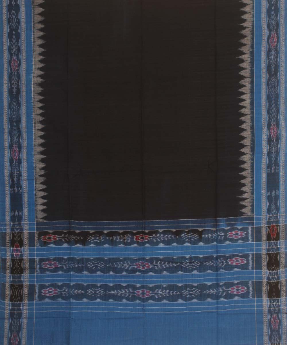 black navy blue handloom cotton sambalpuri dupatta