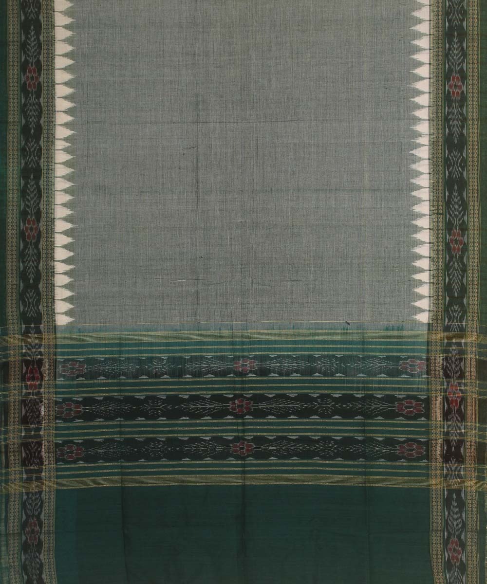 grey dark green handloom cotton sambalpuri dupatta