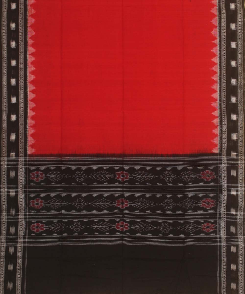 red black handloom cotton sambalpuri dupatta