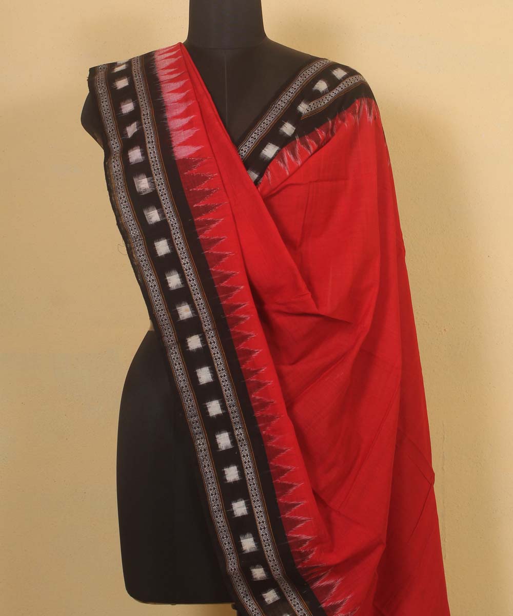 red black handloom cotton sambalpuri dupatta