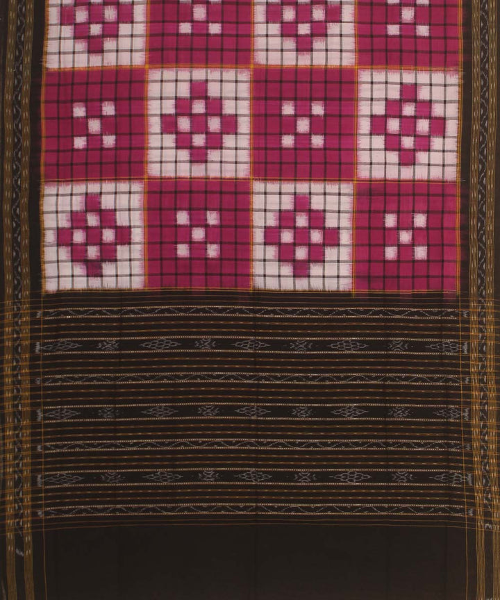 pink white black handloom cotton sambalpuri dupatta
