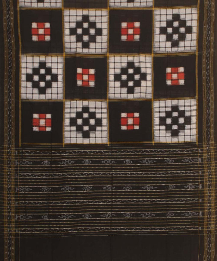 red white black handloom cotton sambalpuri dupatta