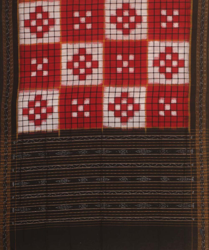 red white black handloom cotton sambalpuri dupatta