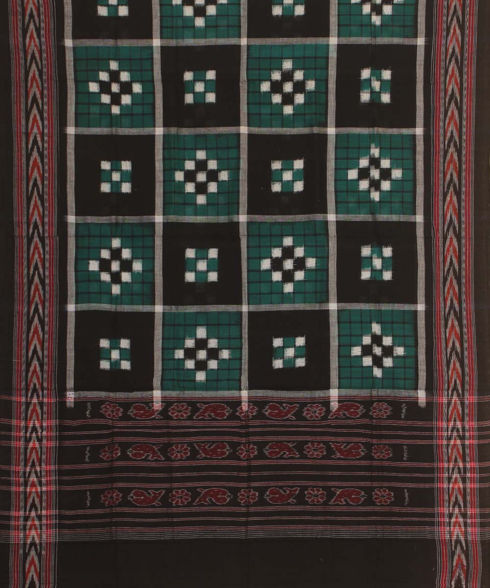 dark green black handloom cotton sambalpuri dupatta
