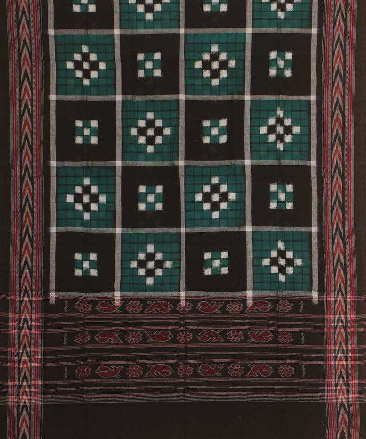 dark green black handloom cotton sambalpuri dupatta