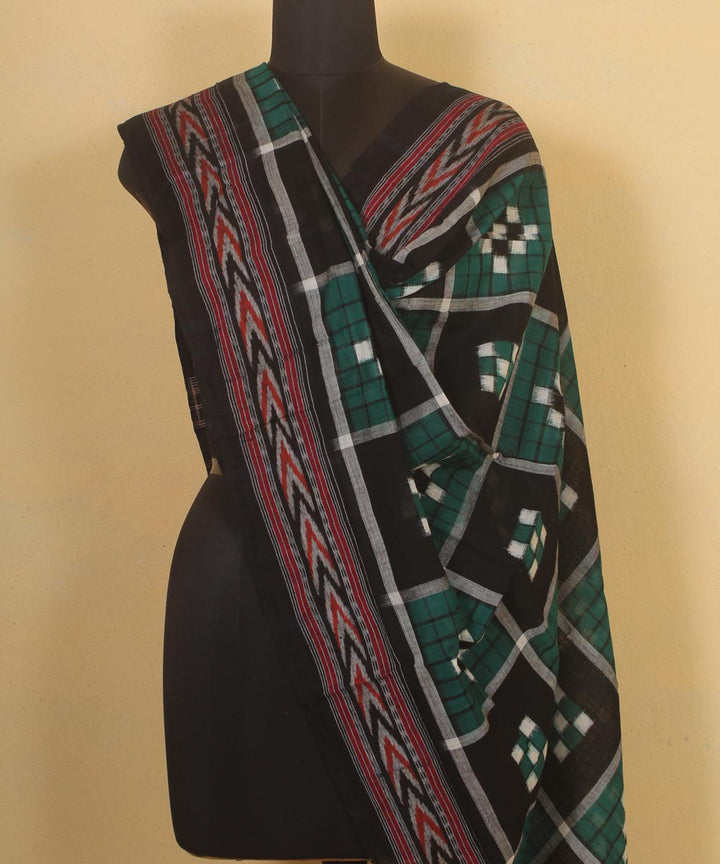 dark green black handloom cotton sambalpuri dupatta