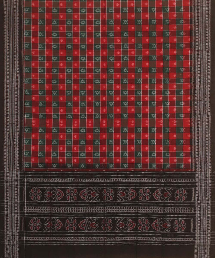 red green black handloom cotton sambalpuri dupatta