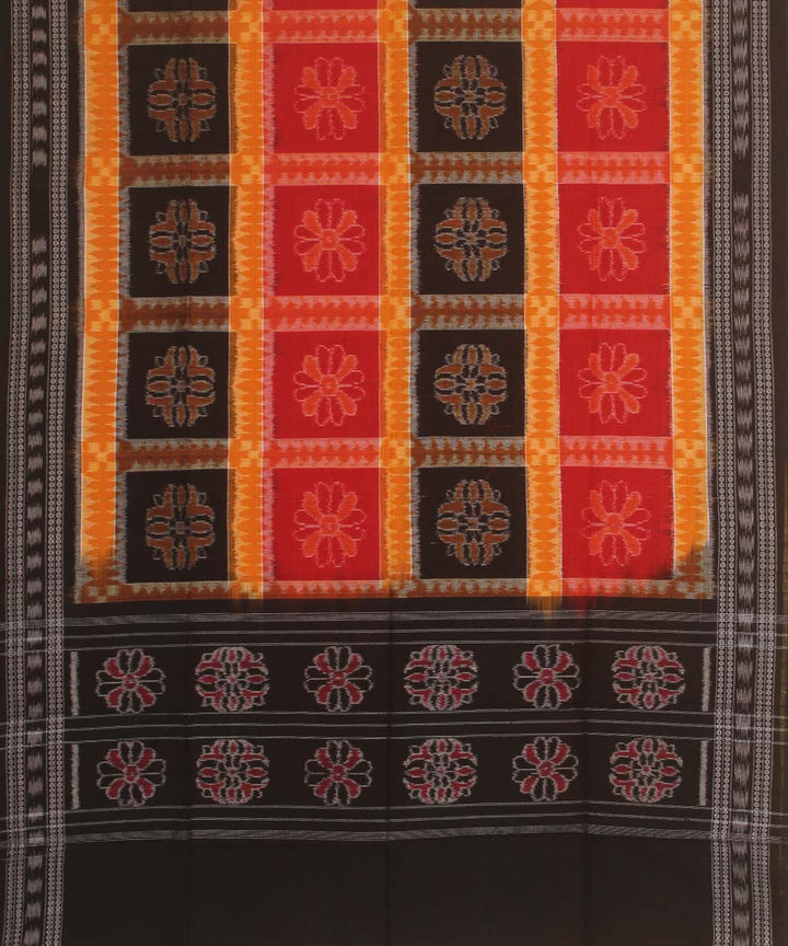 black yellow handloom cotton sambalpuri dupatta