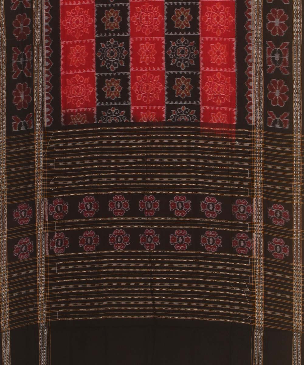 black red handloom cotton sambalpuri dupatta