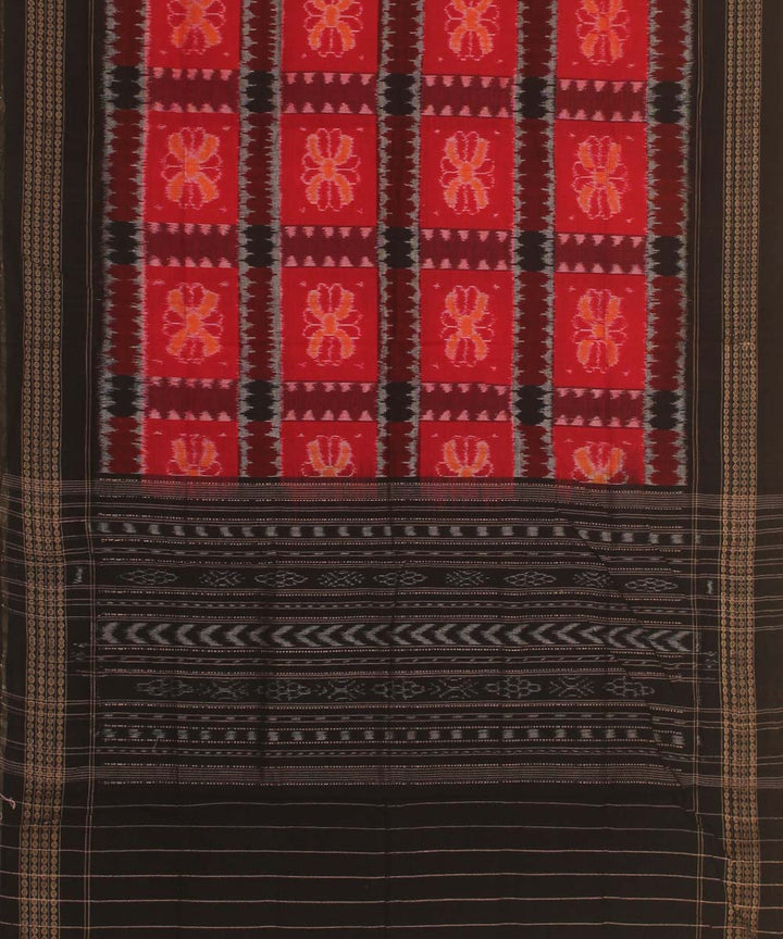 black red handloom cotton sambalpuri dupatta