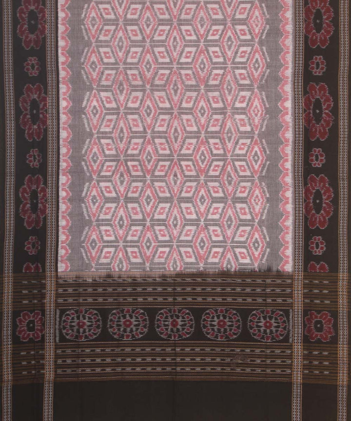 grey black handloom cotton sambalpuri dupatta