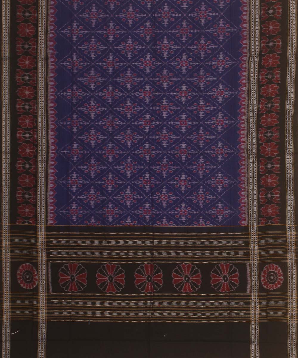 navy blue black handloom cotton sambalpuri dupatta