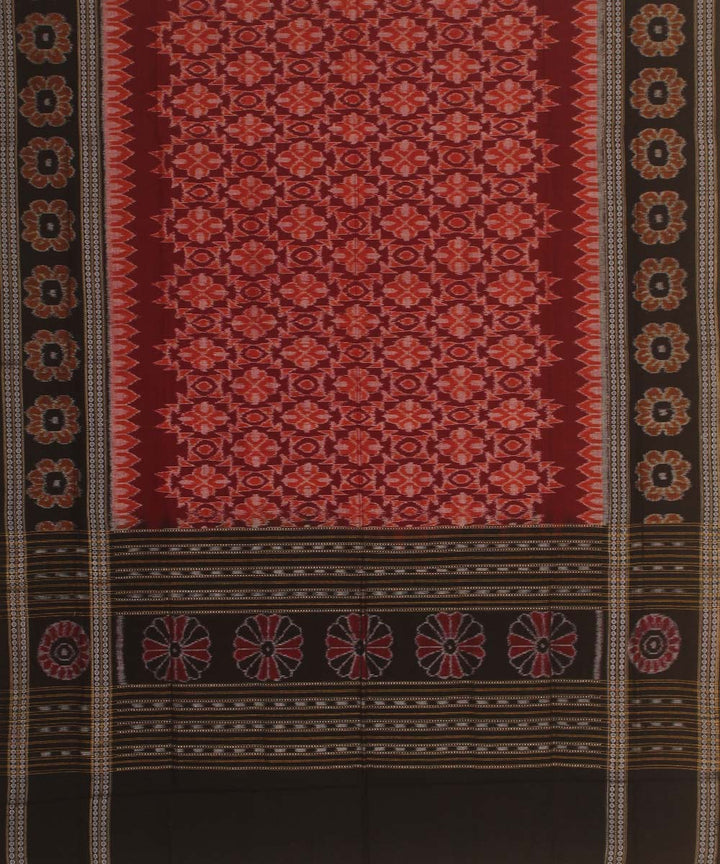 maroon black handloom cotton sambalpuri dupatta