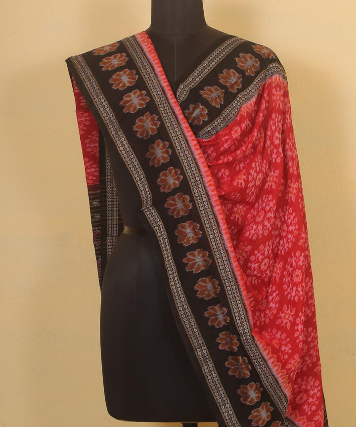 red black handloom cotton sambalpuri dupatta