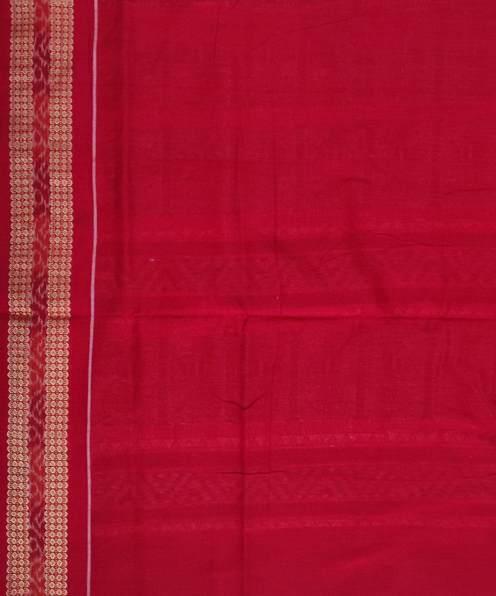 Red moss green cotton handloom bomkai saree