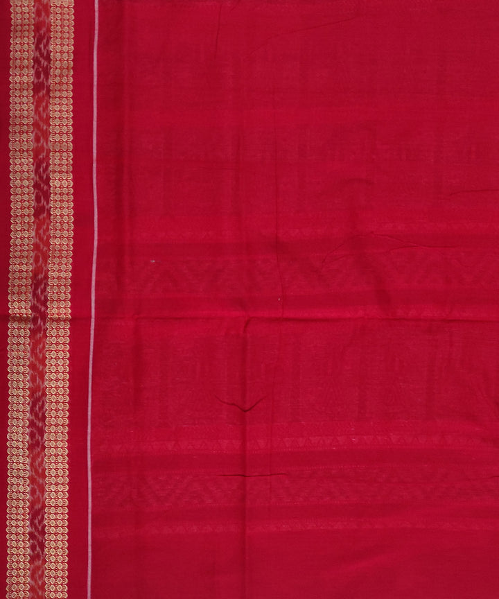 Red moss green cotton handloom bomkai saree