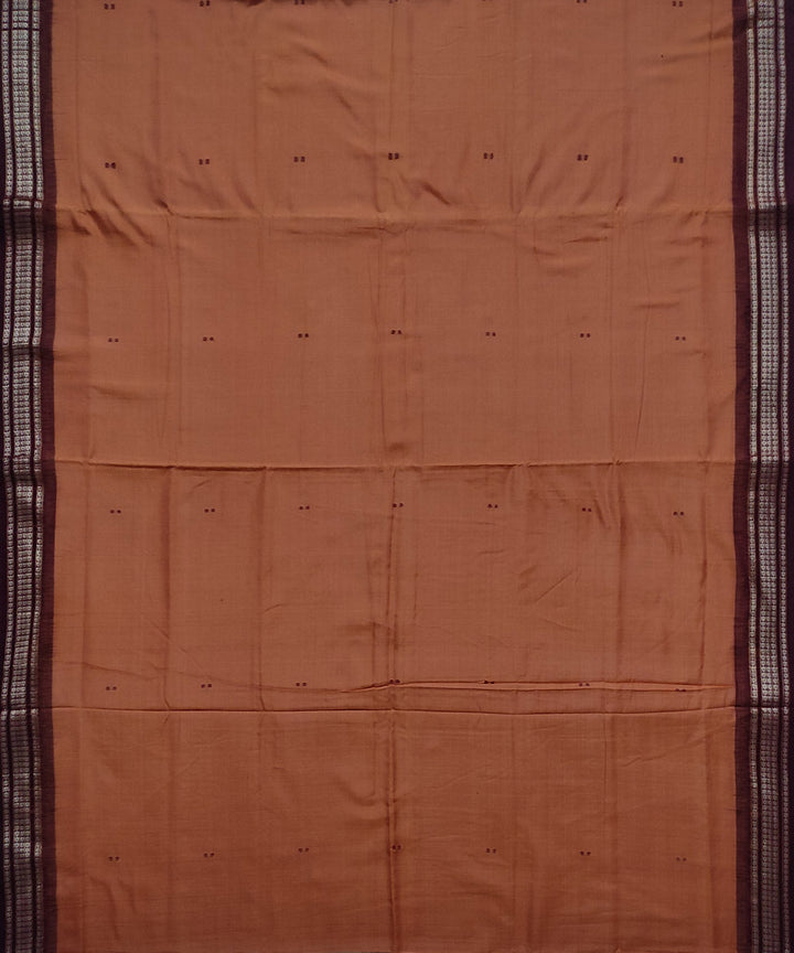 Brown maroon cotton handloom bomkai saree