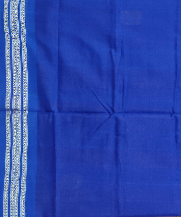 Brown blue cotton handloom bomkai saree