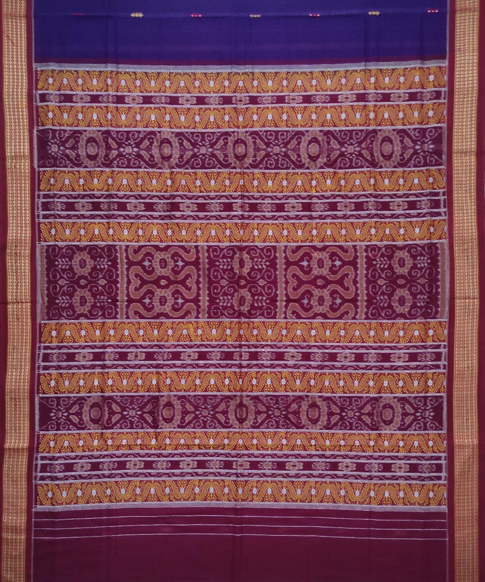 Purple maroon cotton handloom bomkai saree