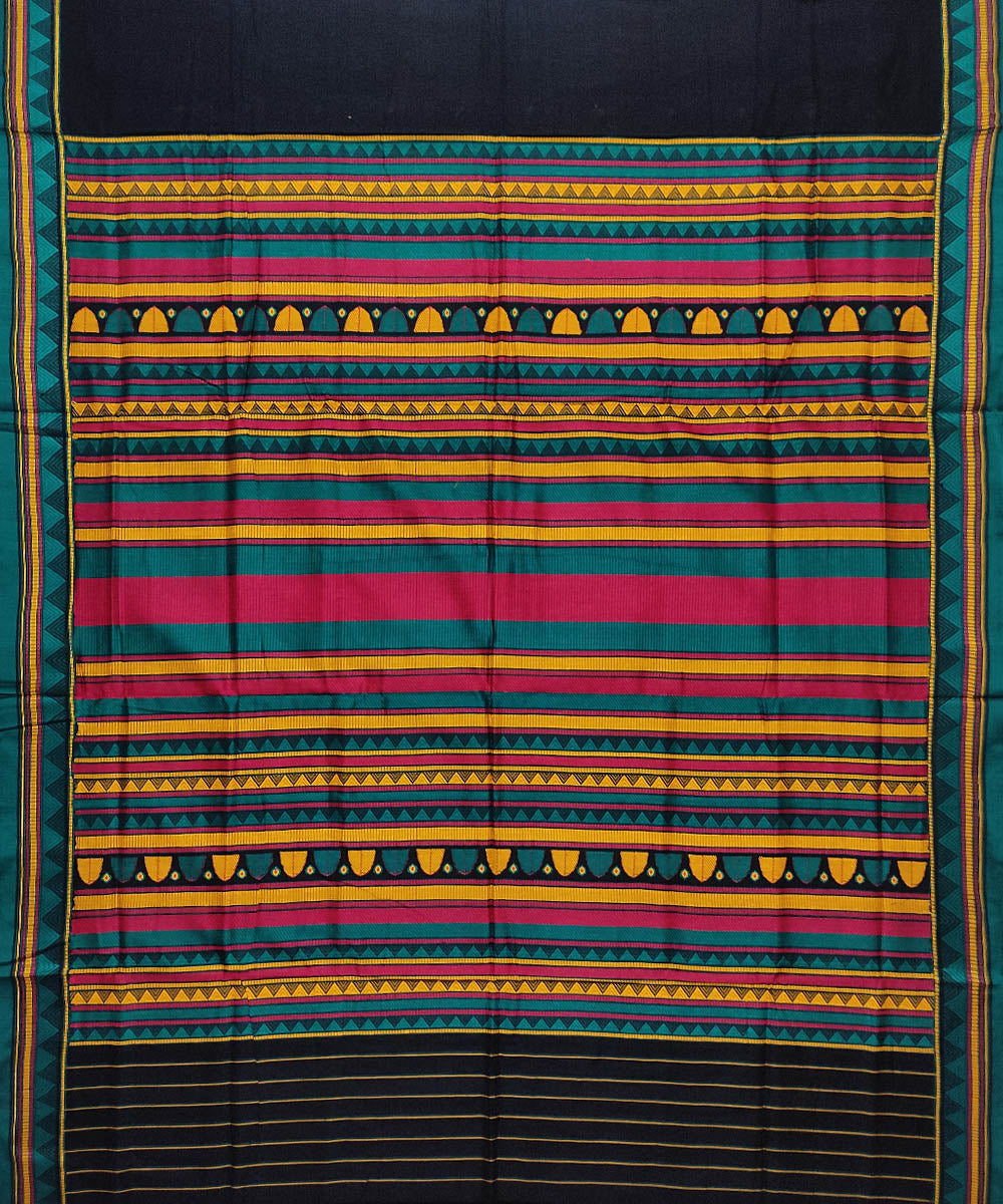 Black cotton handloom dongoria saree