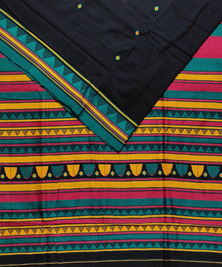 Black cotton handloom dongoria saree