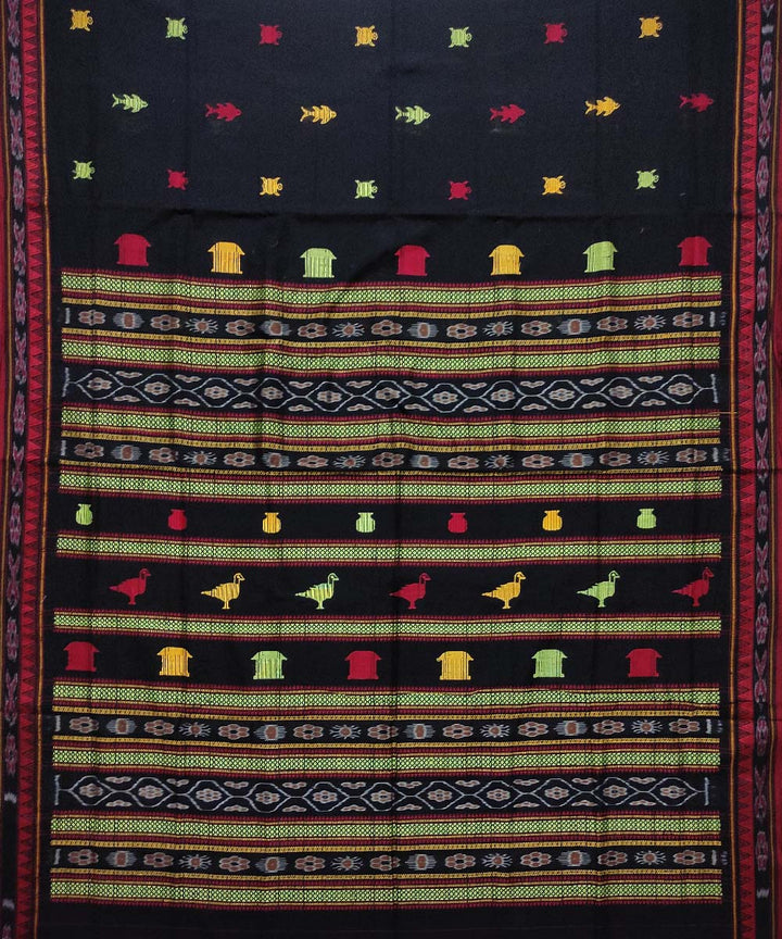 Black dongoria handloom cotton saree