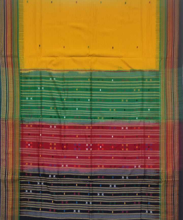 Multicolor cotton handloom dongoria saree