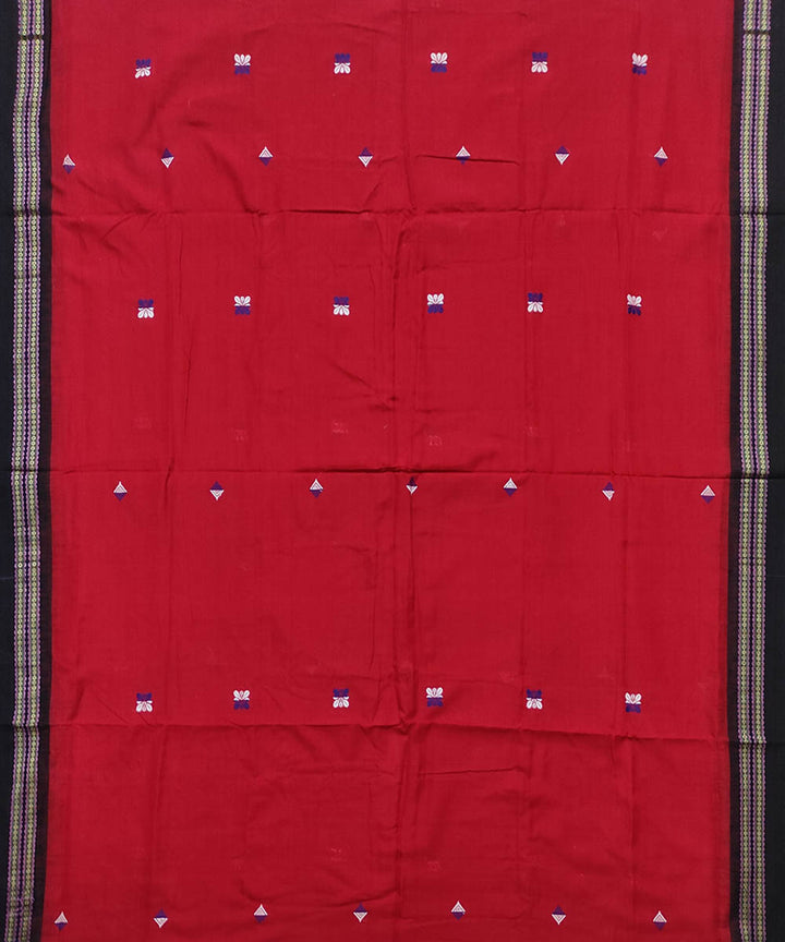 Red black cotton handloom dongoria saree
