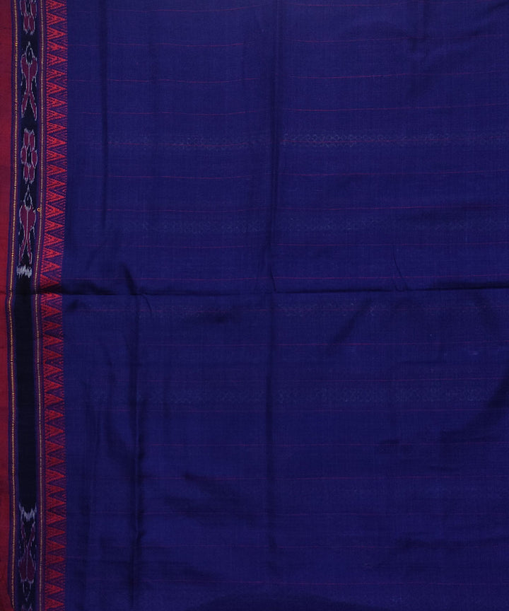 Navy blue red handloom cotton dongoria saree