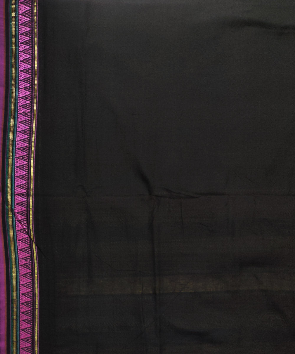 Black violet cotton handloom dongoria saree
