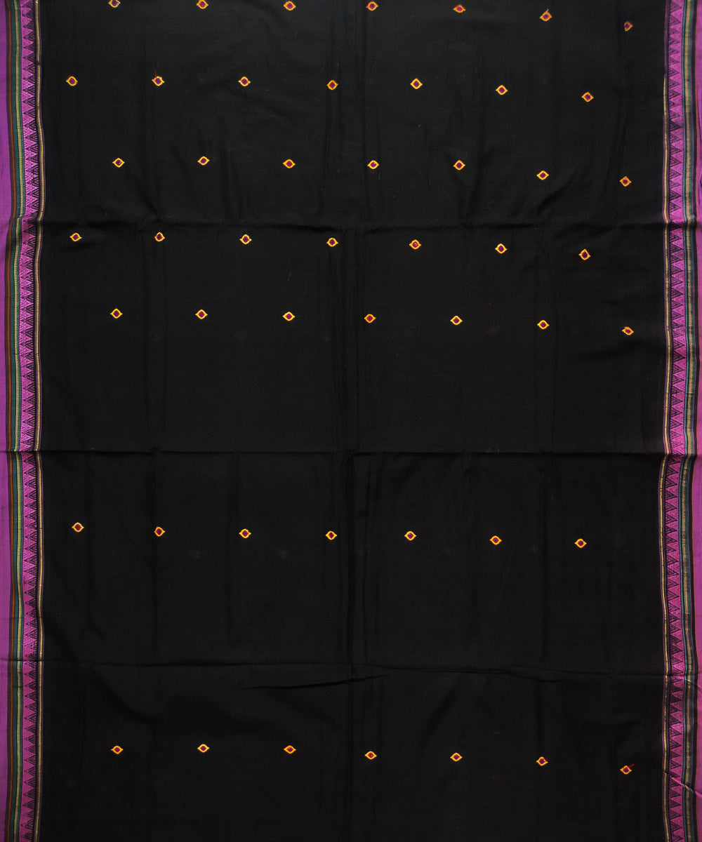 Black violet cotton handloom dongoria saree