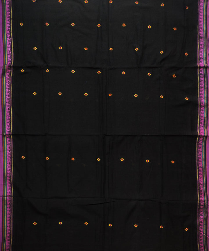 Black violet cotton handloom dongoria saree