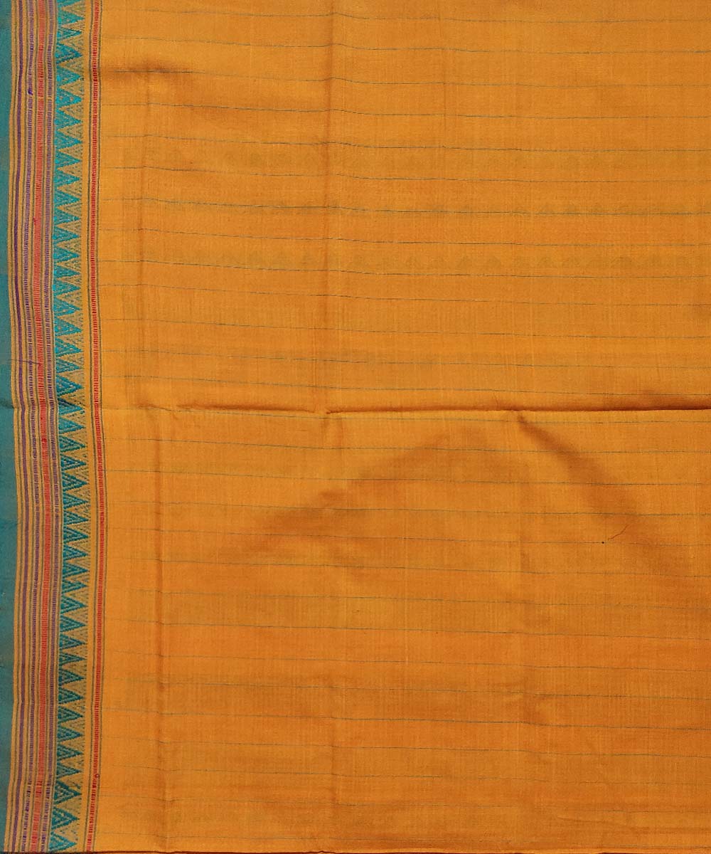 Yellow green cotton handloom dongoria saree