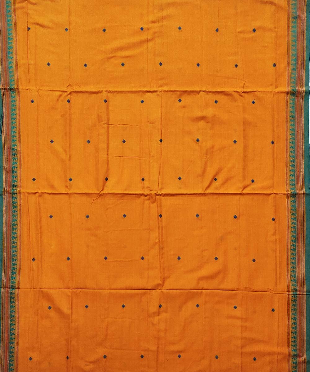 Yellow green cotton handloom dongoria saree