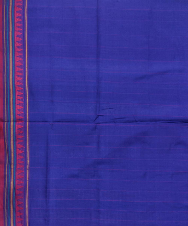 Navy blue red cotton handloom dongoria saree