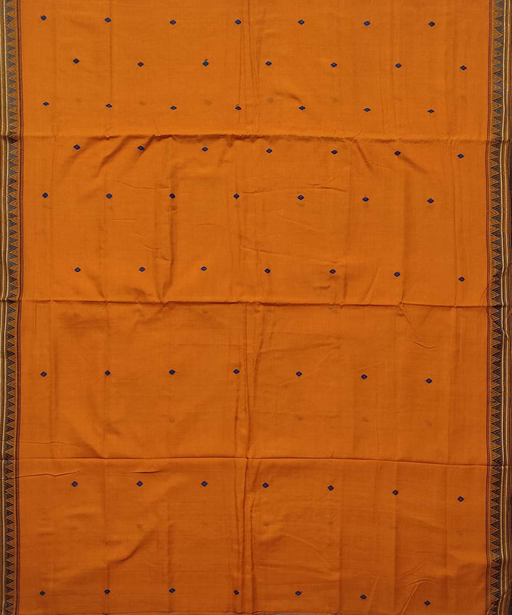 Yellow black cotton handloom dongoria saree