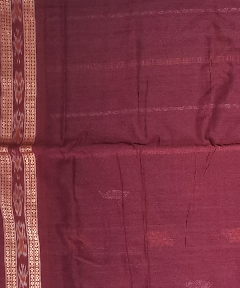 Navy blue deep maroon cotton handloom bomkai saree