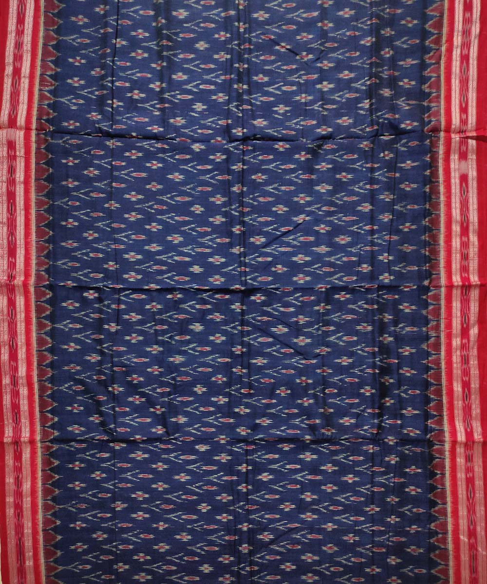 Navy blue maroon cotton handloom nuapatna saree