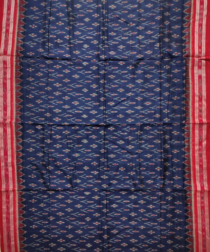 Navy blue maroon cotton handloom nuapatna saree