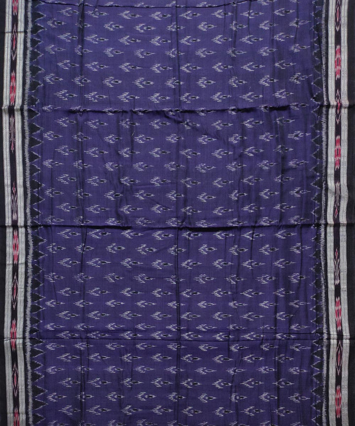 Purple black cotton handloom nuapatna saree