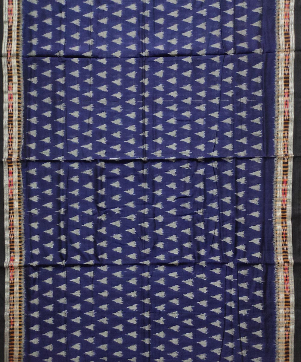 Navy blue black cotton handloom nuapatna saree