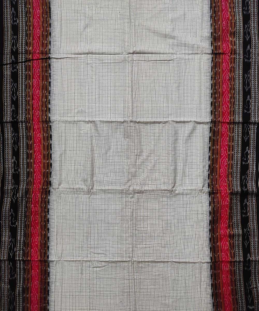 Black off white cotton handloom sambalpuri saree